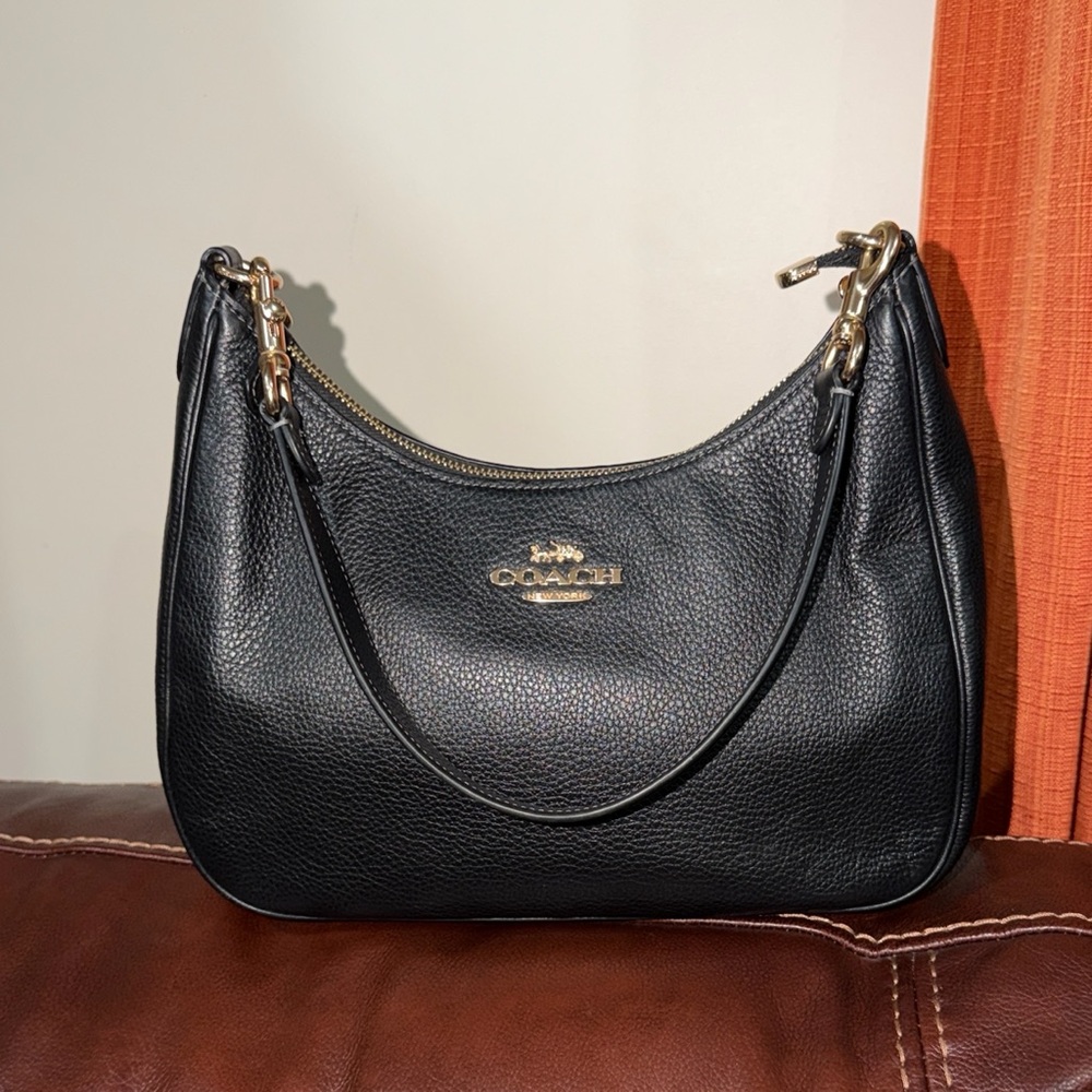 SOLD‼️Coach Teri Hobo Black Leather Shoulder Bag - Picture 3 of 13